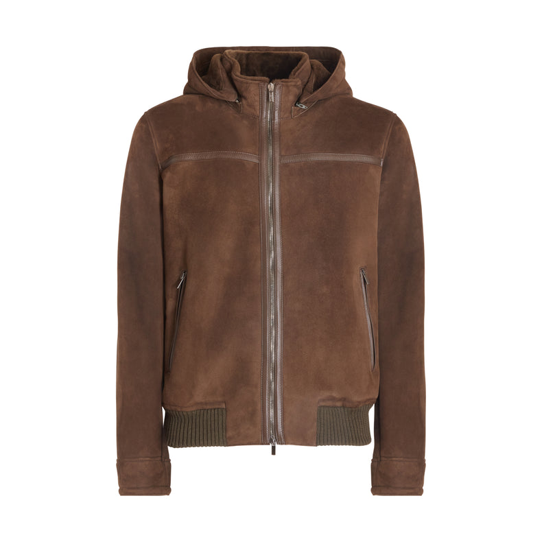 Shearling bomber jacket