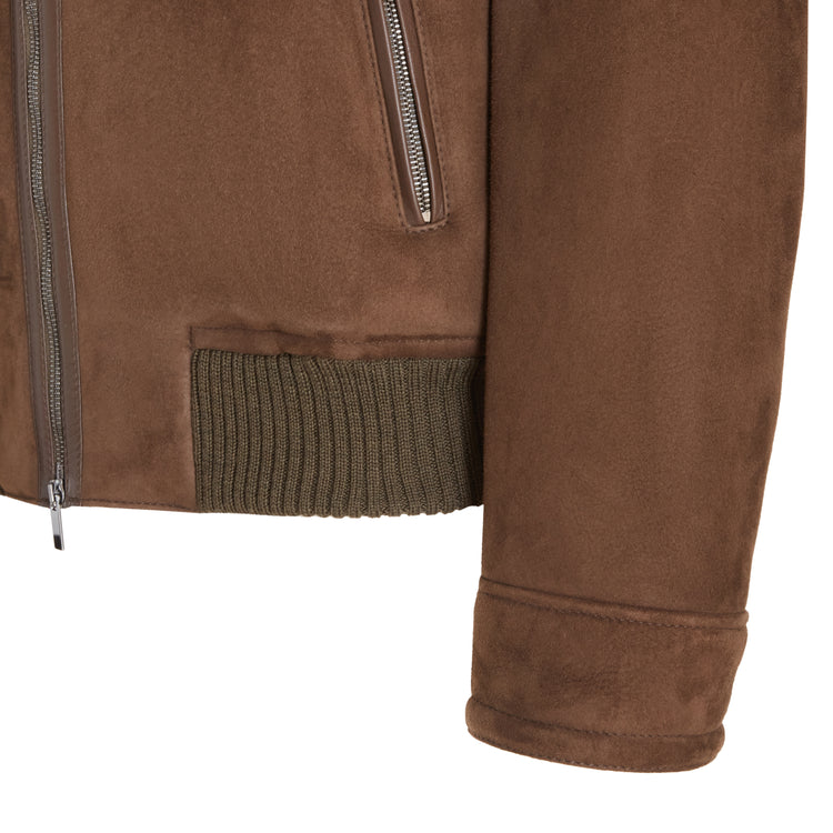 Shearling bomber jacket