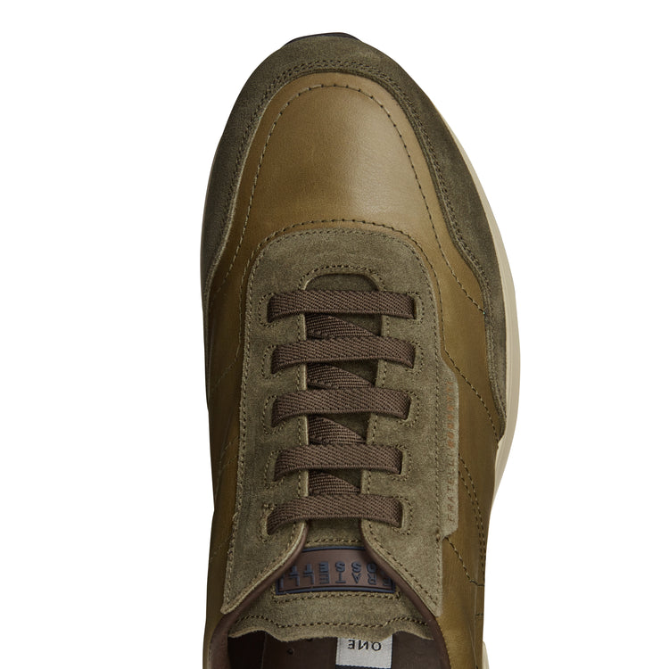 Leather and suede sneaker 