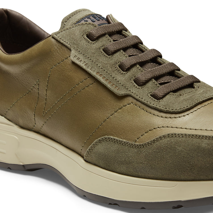 Leather and suede sneaker 