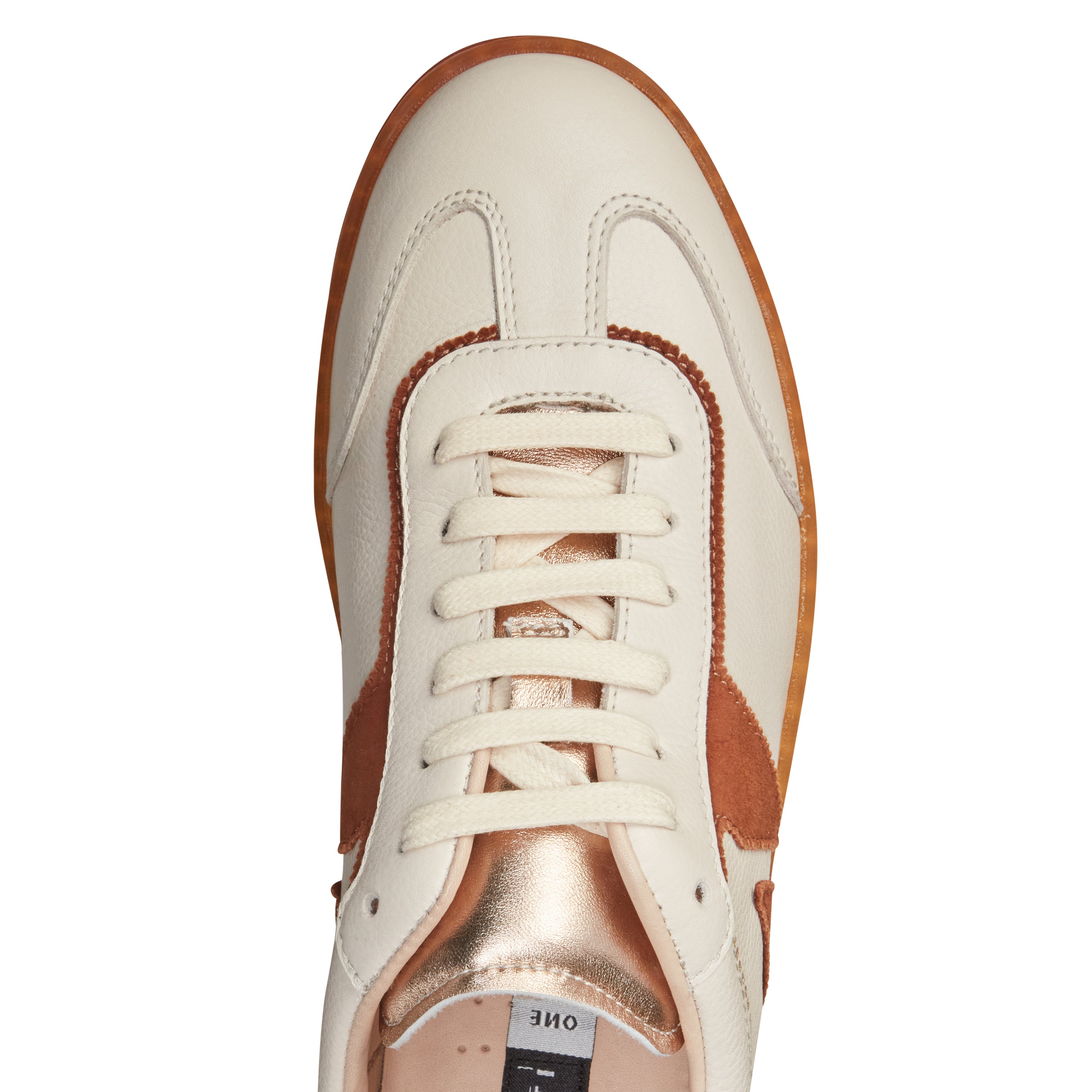 Women's milk white and almond colour leather sneaker - Fratelli