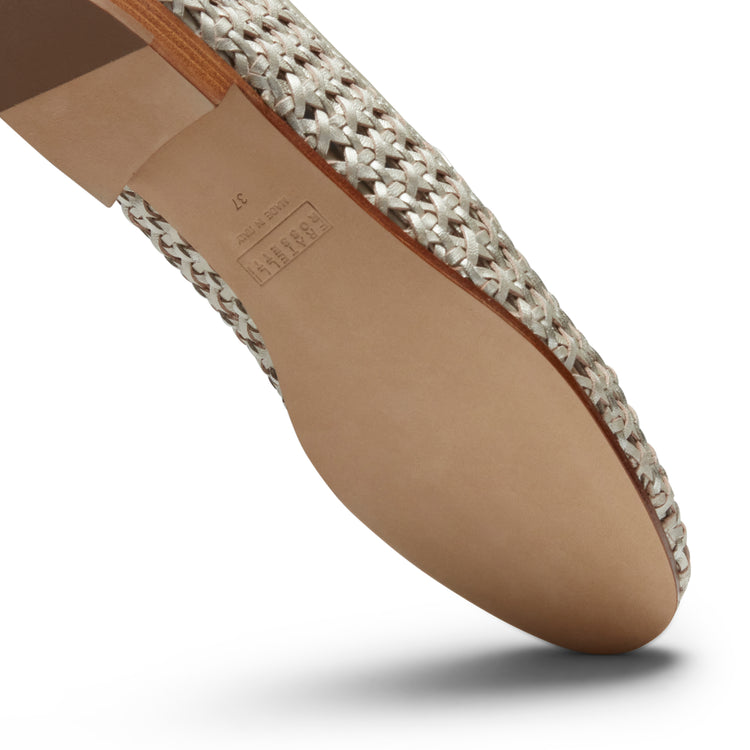 Slipper in pelle intrecciata