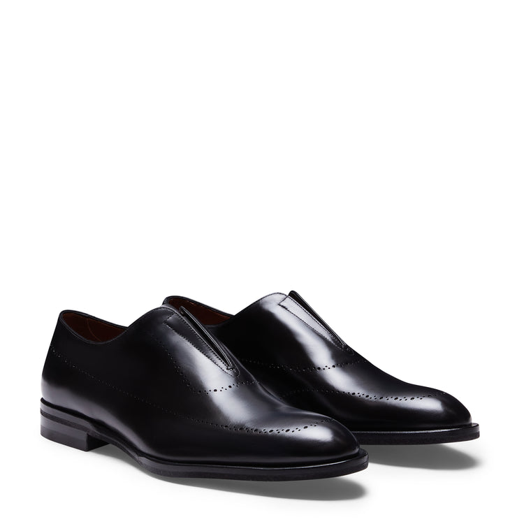 Slipper in pelle da uomo nera