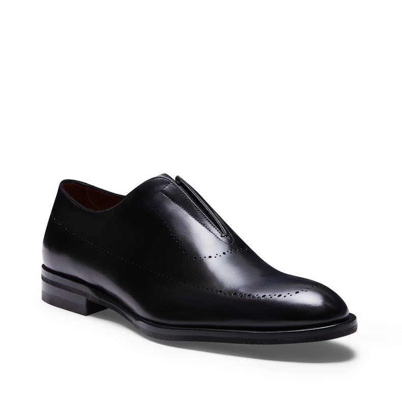 Slipper in pelle da uomo nera