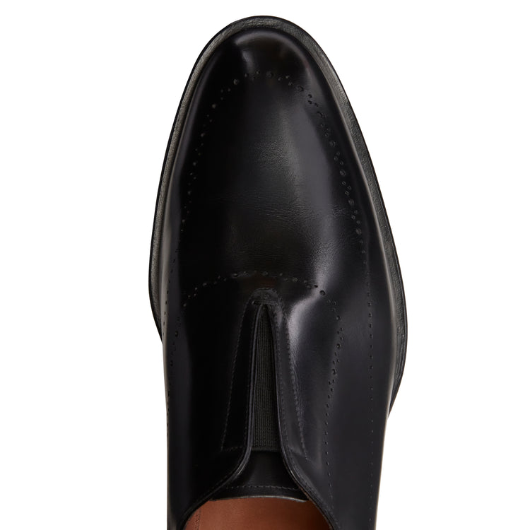 Slipper in pelle da uomo nera
