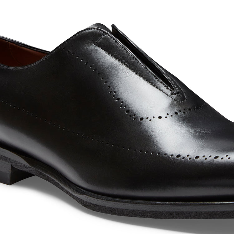 Slipper in pelle da uomo nera