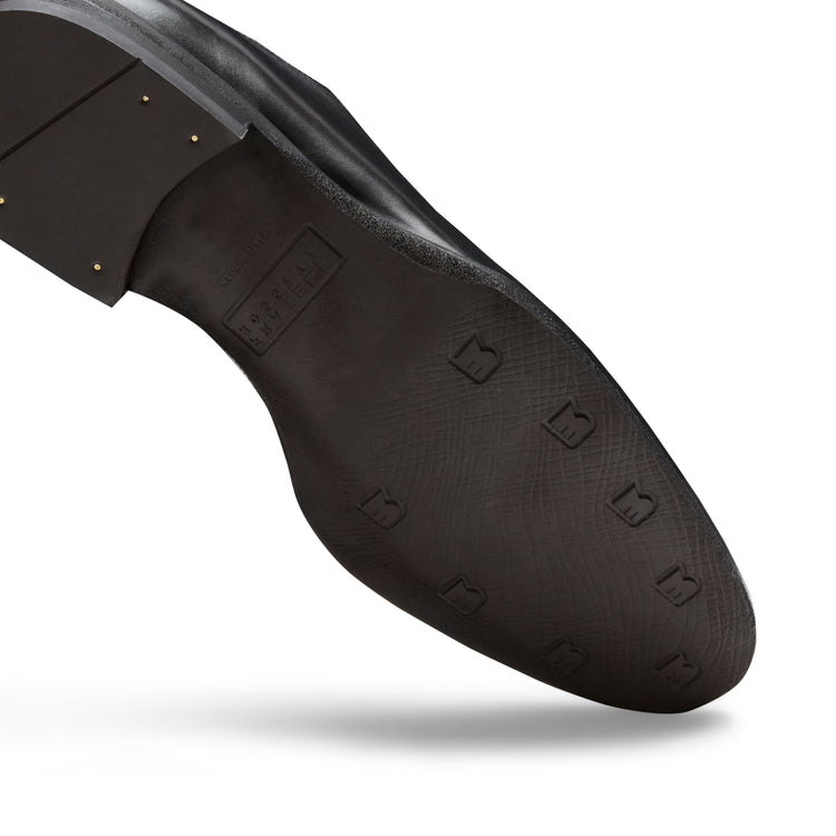 Slipper in pelle da uomo nera