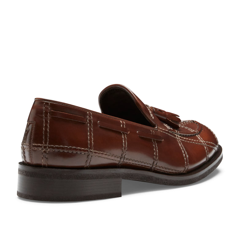 Mocassino Brera Check in pelle da uomo marrone