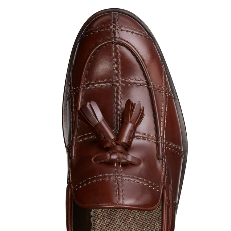 Mocassino Brera Check in pelle da uomo marrone
