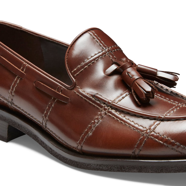 Mocassino Brera Check in pelle da uomo marrone