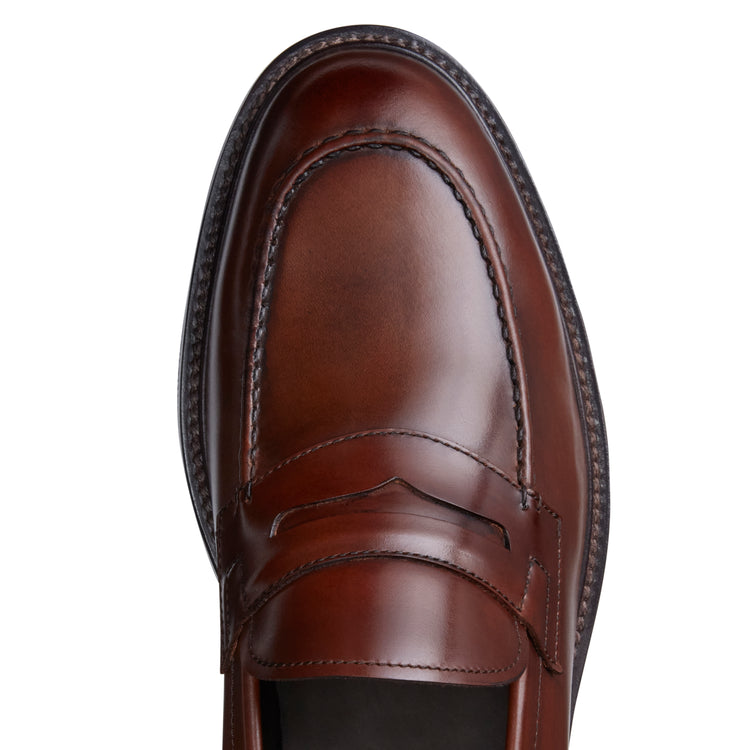Mocasín de piel de color marrón para hombre