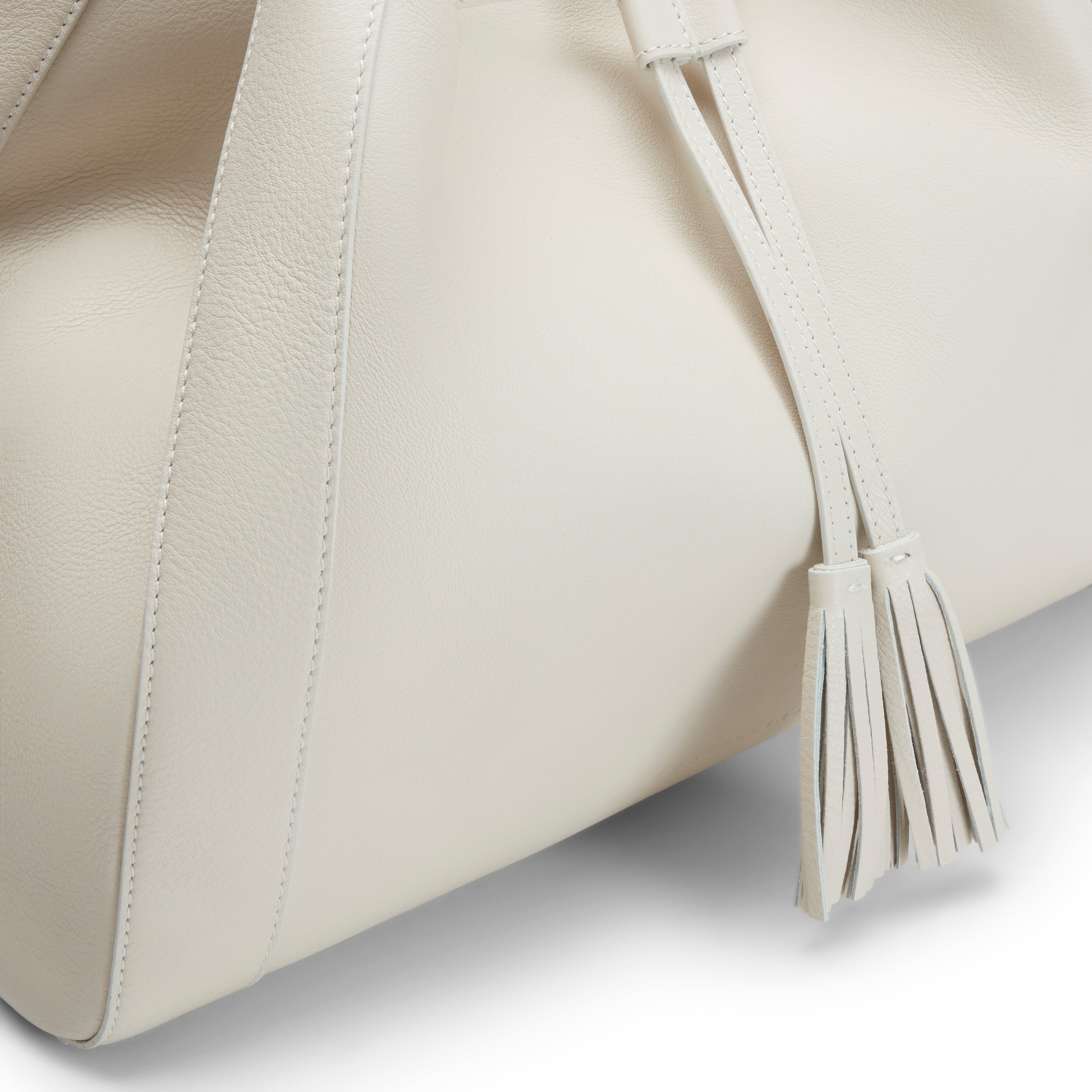 Milk white leather Tassel shoulder bag | Fratelli Rossetti