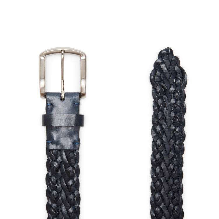 Ceinture en cuir tressé pour homme