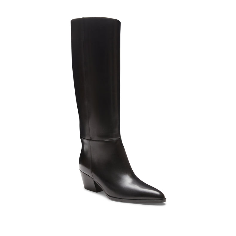 Stivale texano in pelle marrone da donna
