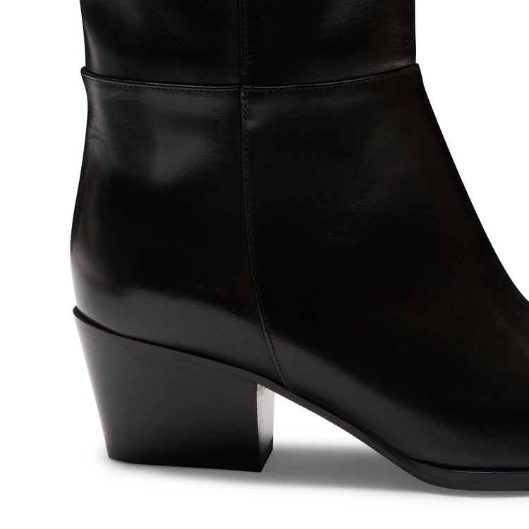 Stivale texano in pelle marrone da donna