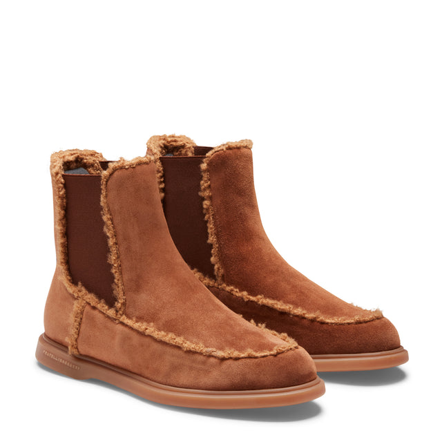 Chelsea boot in suede da donna color bruciato