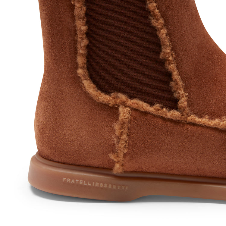 Chelsea boot in suede da donna color bruciato