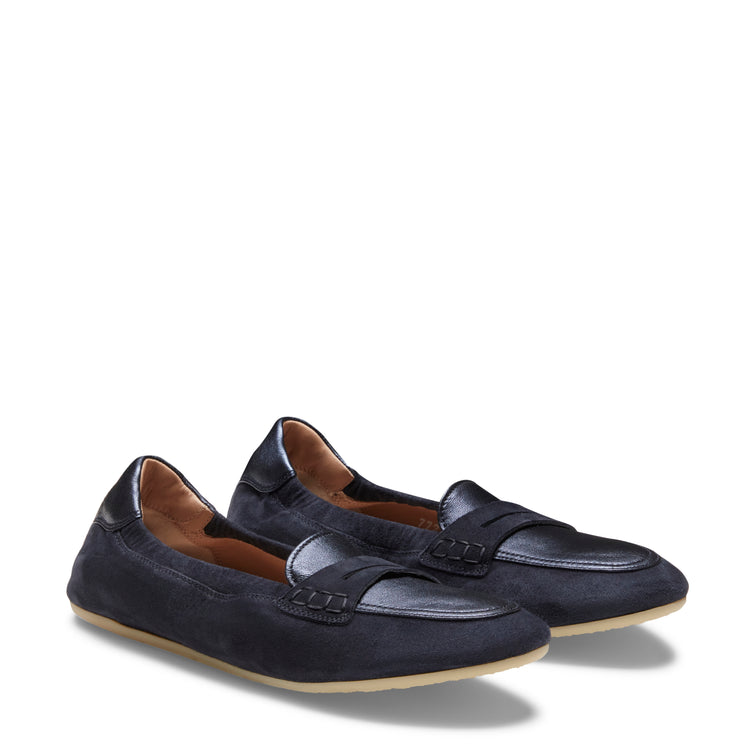 Mocassins slim plats en daim
