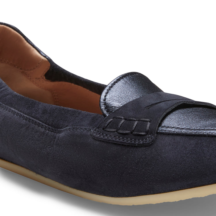 Mocassins slim plats en daim