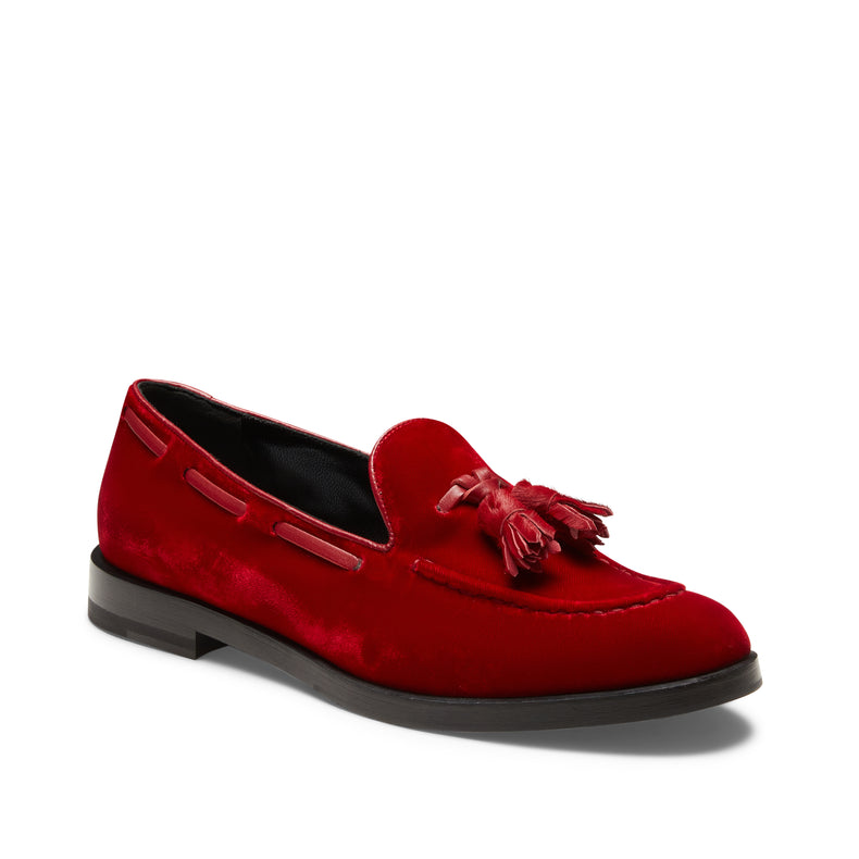 Mocassino Brera in velluto da donna rosso
