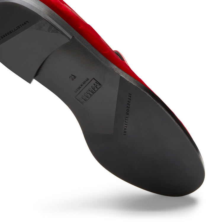 Mocassino Brera in velluto da donna rosso