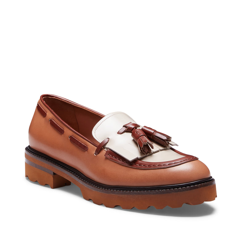 Mocassino Brera in pelle da donna noce e avorio