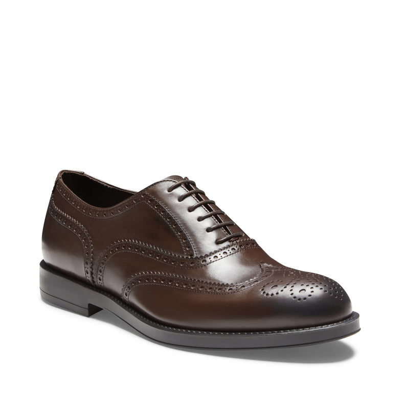 Francesina brogue in pelle da uomo color ebano