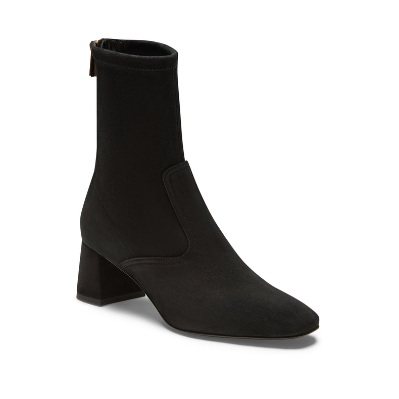 Stivaletto con zip in suede da donna nero