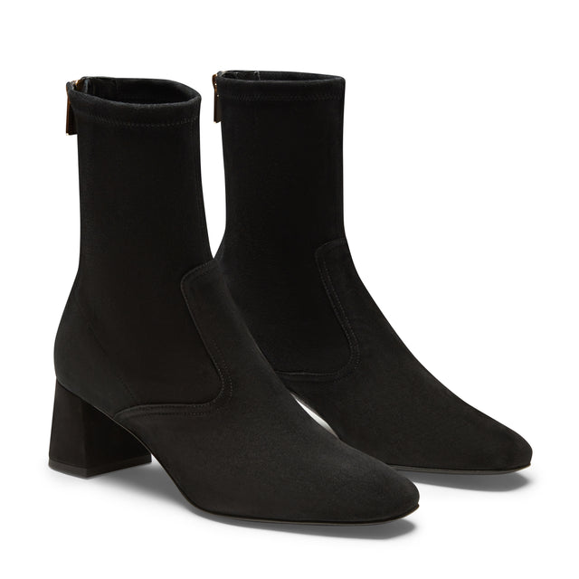 Stivaletto con zip in suede da donna nero