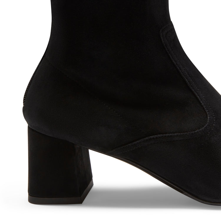 Stivaletto con zip in suede da donna nero