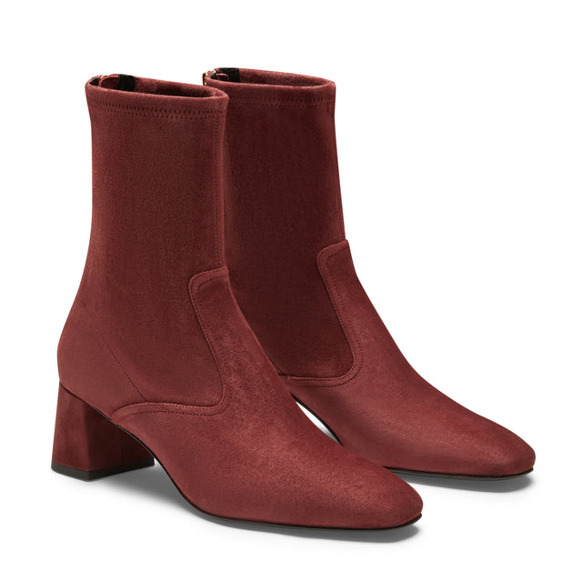 Stivaletto in suede da donna color bordeaux