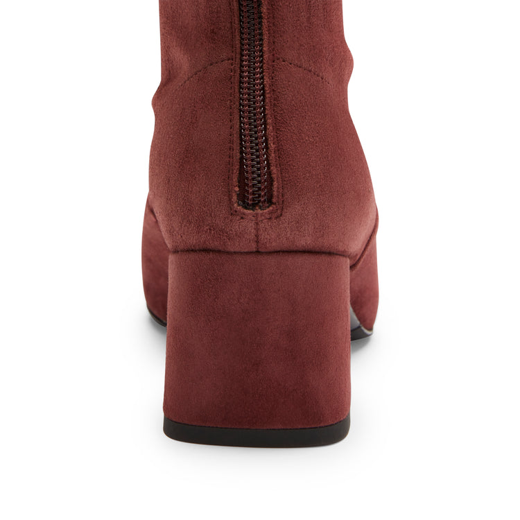 Stivaletto in suede da donna color bordeaux