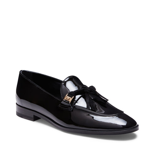 Damen-Loafer aus schwarzem Lackleder