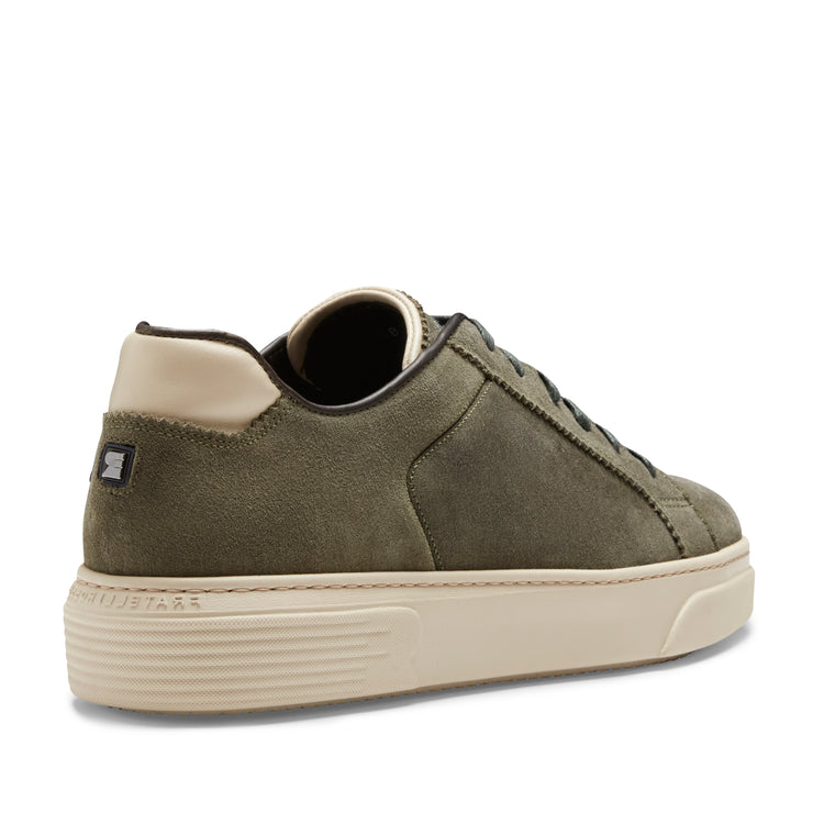 Sneaker in suede da uomo verde foresta