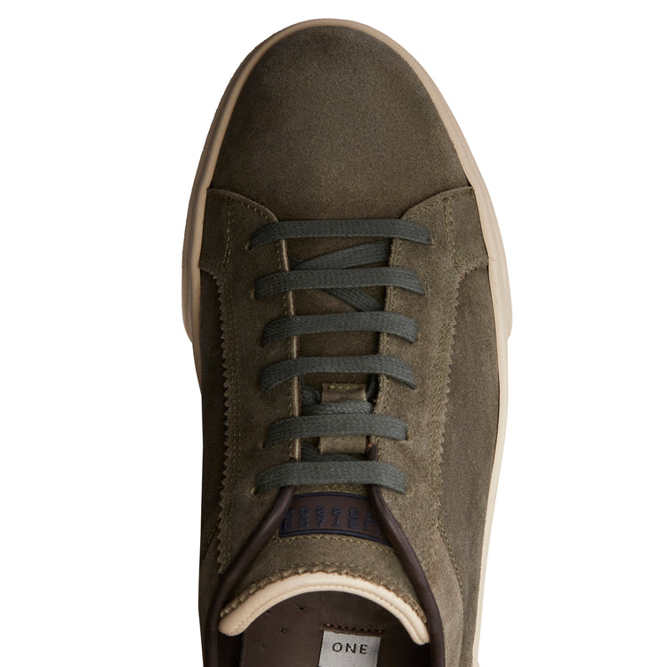 Sneaker in suede da uomo verde foresta