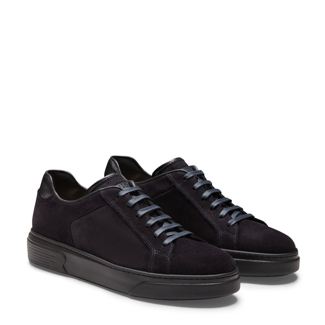 Sneaker in suede da uomo blu marine