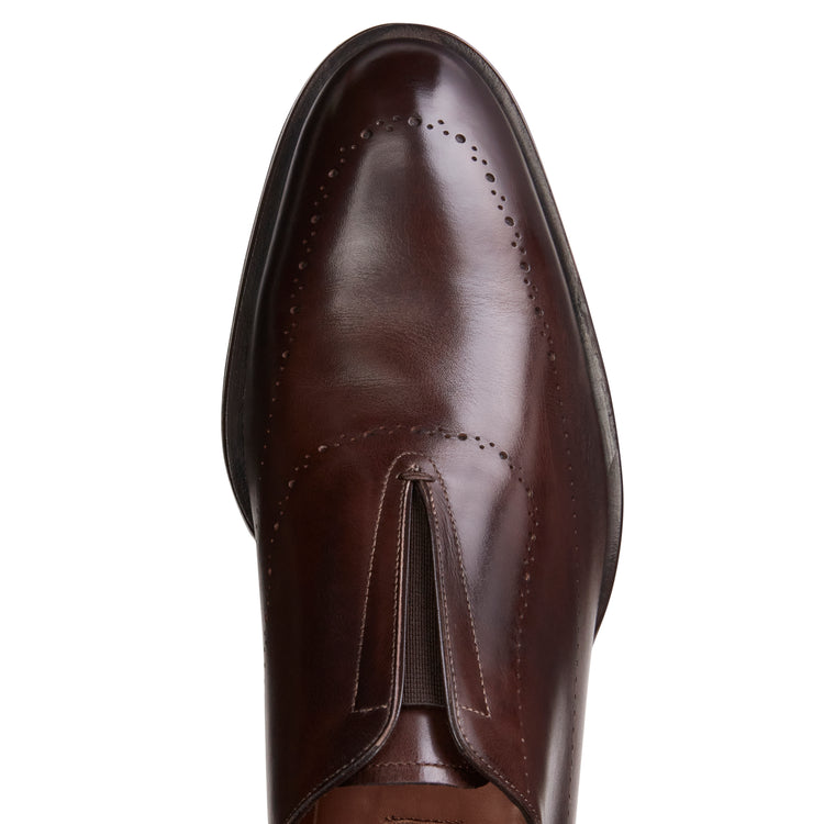 Slipper in pelle da uomo mogano