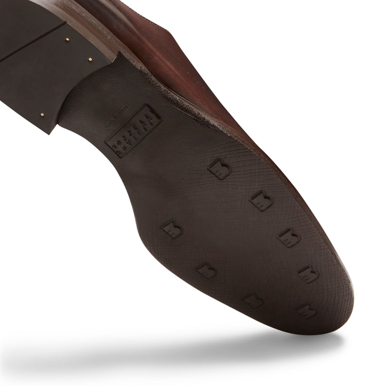 Slipper in pelle da uomo mogano