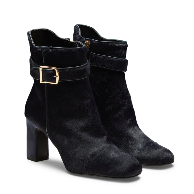 Stivaletto in pelle da donna blu marine