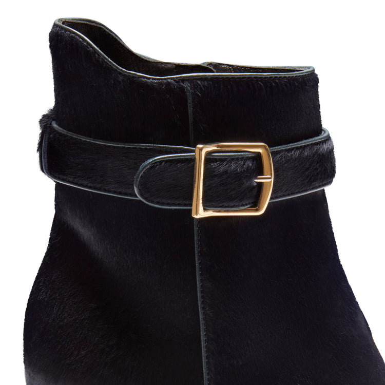 Stivaletto in pelle da donna blu marine