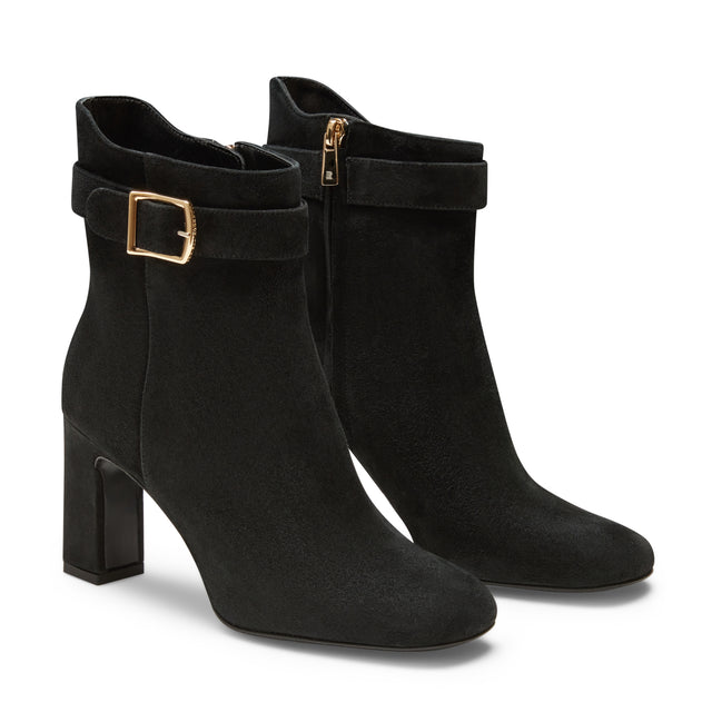 Stivaletto in suede da donna nero