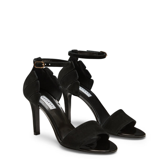 Sandalo tacco alto in suede nero