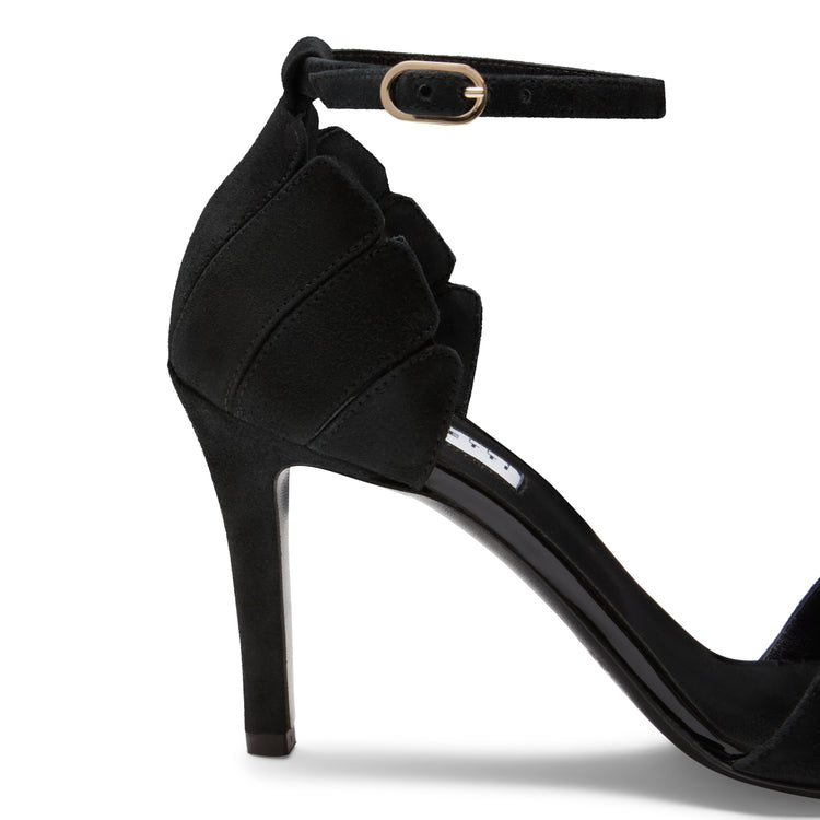 Sandalo tacco alto in suede nero