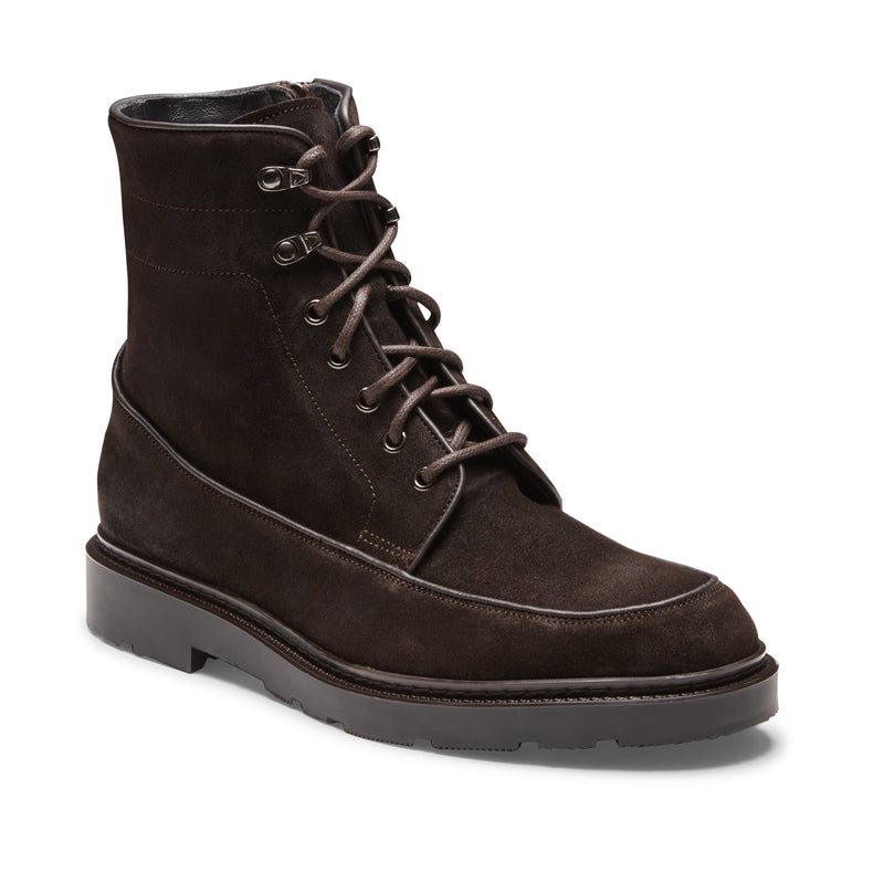 Bi-Material-Schnürstiefelette aus Wildleder für Herren