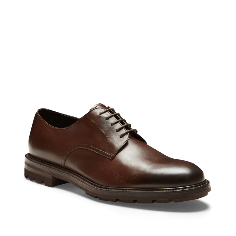 Stringata Derby in pelle da uomo color mandorla