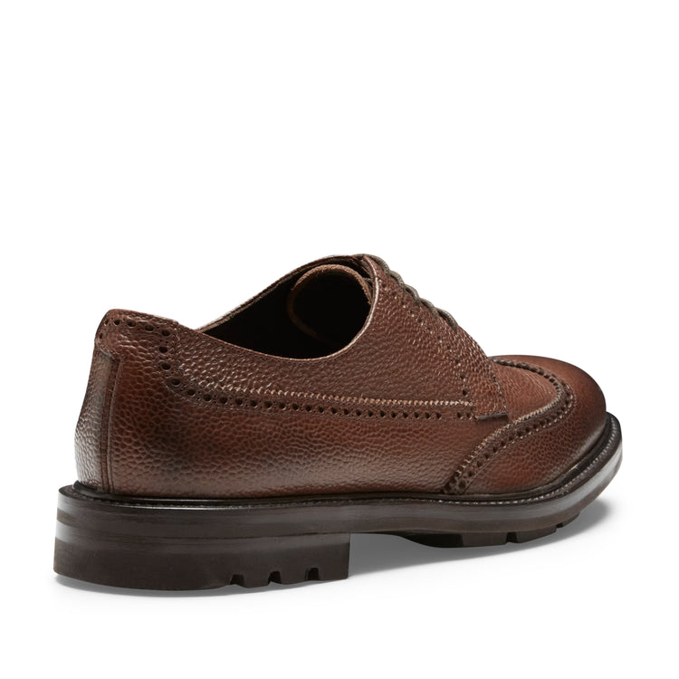 Zapato de cordones Derby Oxford de piel color almendra para hombre