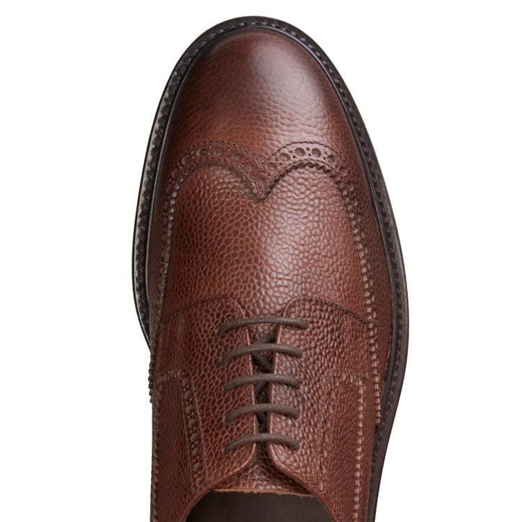 Zapato de cordones Derby Oxford de piel color almendra para hombre