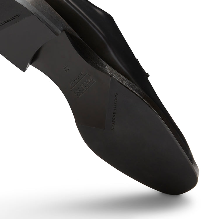 Stringata Derby in pelle da donna nero