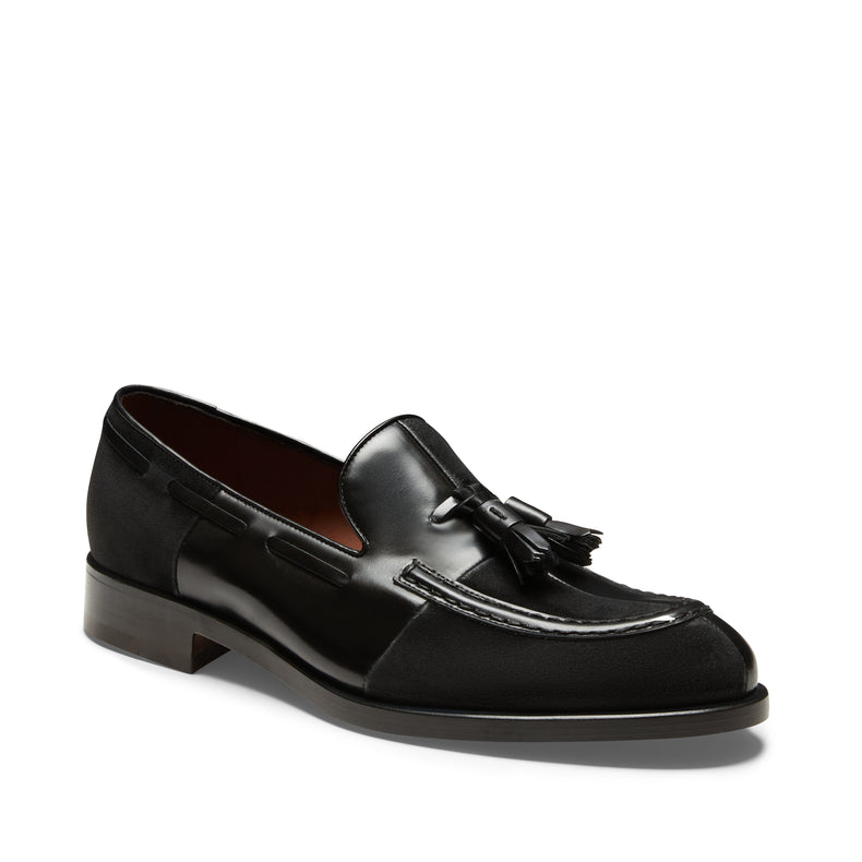 Mocassino Brera Damier nero in pelle e suede