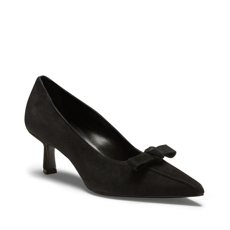 Pumps mit mittelhohem Absatz aus schwarzem Wildleder